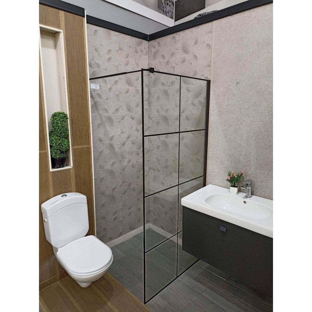 PAROI DE DOUCHE FIXE 90*190 BLACK LINE