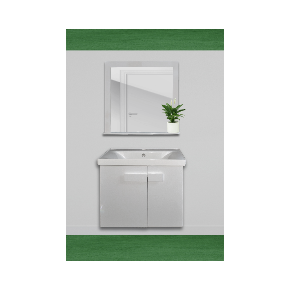 MEUBLE NOVA BLANC BRILLANT 65 COMPLET