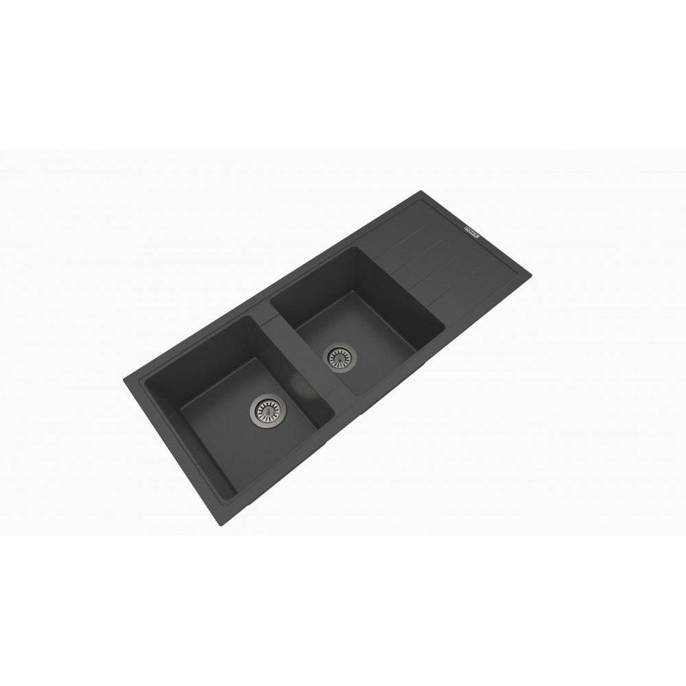 EVIER GRANIT 2 BACS AVEC EGOUTTOIR ANTHRACITE 2